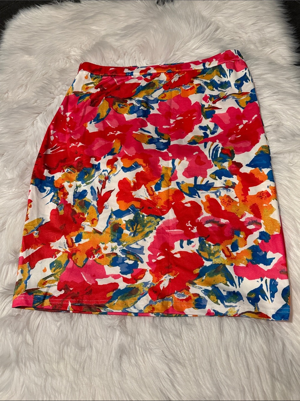 Floral Print Mini Skirt - Pink Multicolor